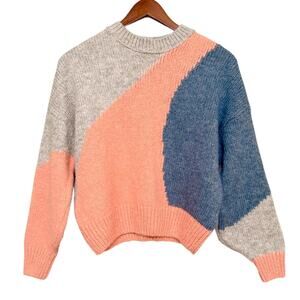 TOPSHOP Women's Abstract Colorblock Sweater Pullover Size 4-6